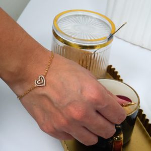 Bracelet Cœur Raffiné Orné de Cristal