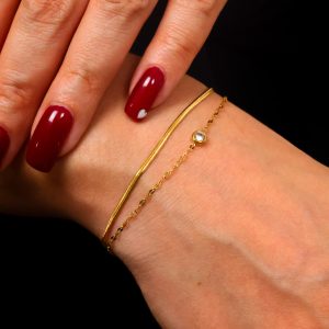 Bracelet acier inoxydable double tour Cristal scintillant